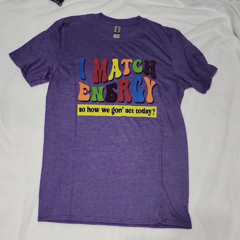 Gildan Purple Short Sleeve Tee - I Match Energy
